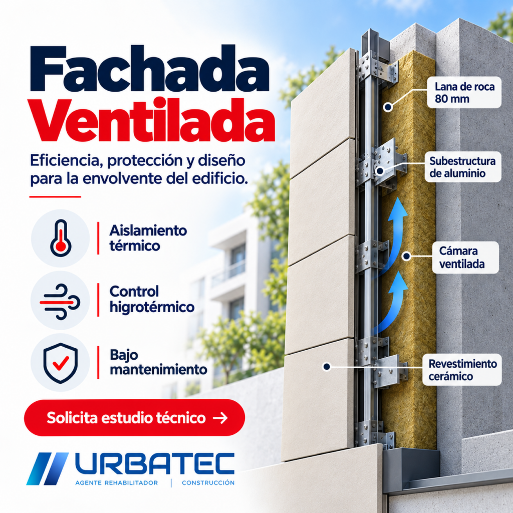 Ventajas y componentes de una fachada ventilada URBATEC